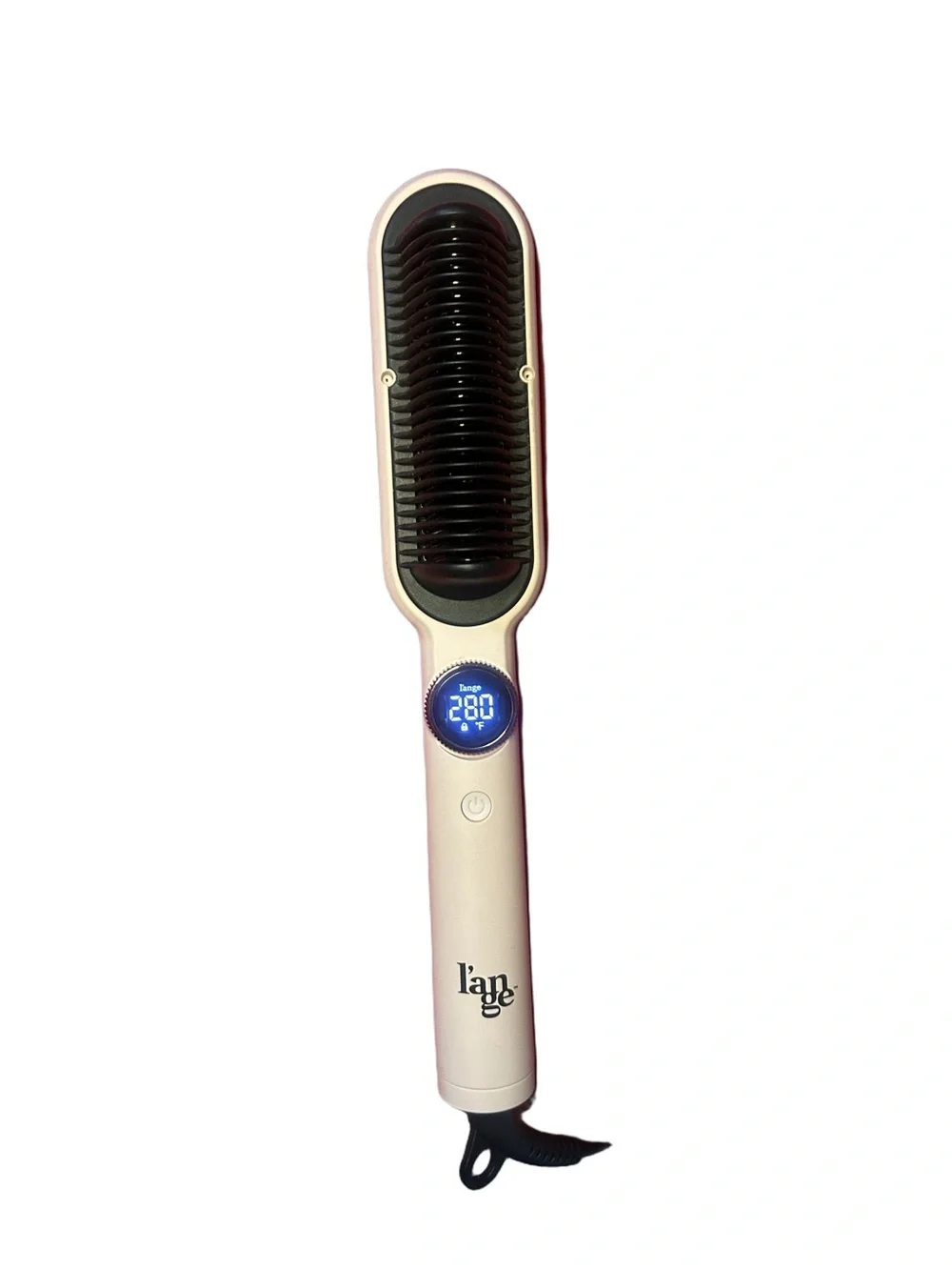 L’ange Electric Heated Hair Straightening Brush in blush pink